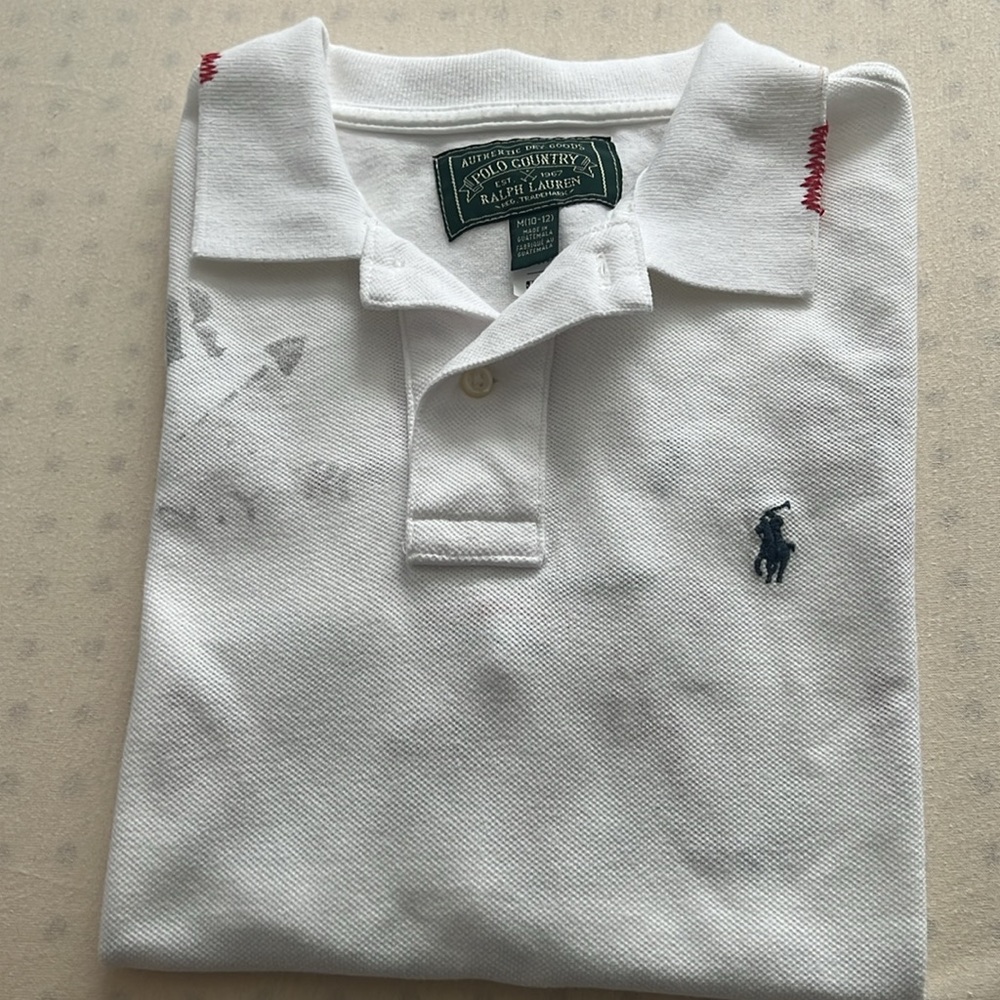 Ralph Lauren White Polo with Green Tag